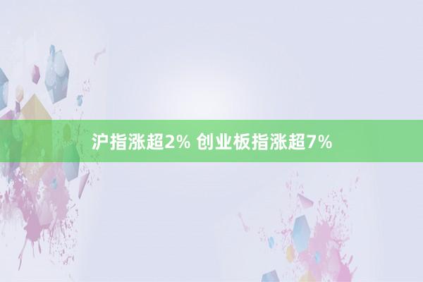 沪指涨超2% 创业板指涨超7%