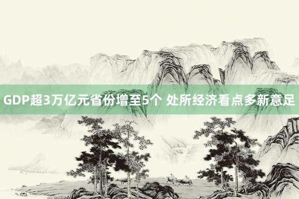 GDP超3万亿元省份增至5个 处所经济看点多新意足