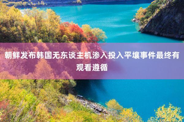 朝鲜发布韩国无东谈主机渗入投入平壤事件最终有观看遵循